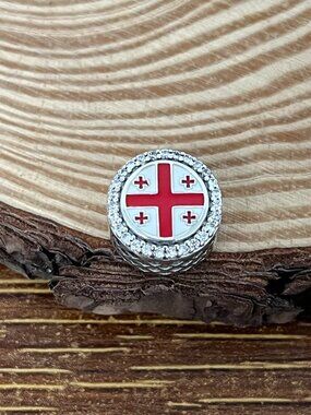 Pandora Georgia Flag Bead Charm S925 Silver Charm
